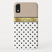 Stilvolle Polka Dots leichte Taupe, Gold, Weiß, Sc Case-Mate iPhone Hülle (Rückseite)