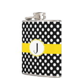Stilvolle Polka Dots und Monogram Flask Flachmann (Links)