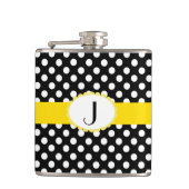 Stilvolle Polka Dots und Monogram Flask Flachmann (Vorderseite)