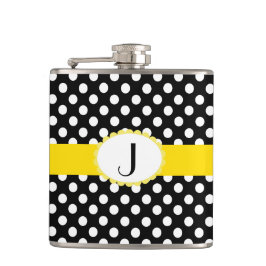 Stilvolle Polka Dots und Monogram Flask Flachmann