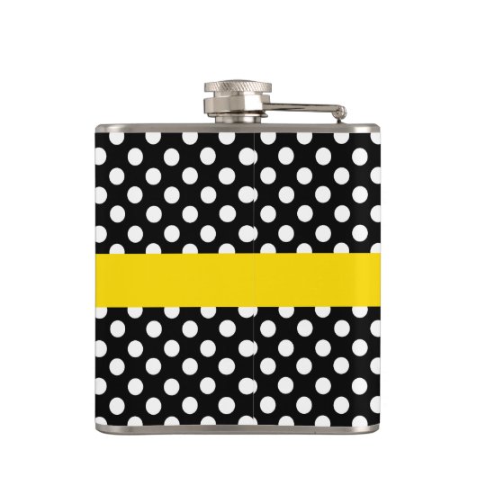 Stilvolle Polka Dots und Monogram Flask Flachmann (Rückseite)