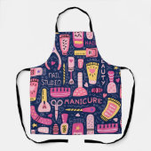 Stilvolle polnische Nagelflaschen Maniküre Salon Schürze (Vorderseite)