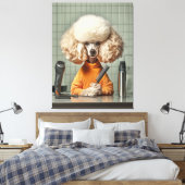 Stilvolle Poodle Grooming Session Leinwanddruck (Insitu (Schlafzimmer))