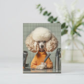 Stilvolle Poodle Grooming Session Postkarte (Stehend Vorderseite)