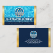 Stilvolle Pool Waters Gold Streifen Visitenkarte (Vorne/Hinten)