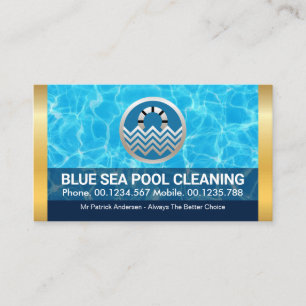 Stilvolle Pool Waters Gold Streifen Visitenkarte