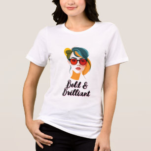 Stilvolle Pop Art Woman mit Sonnenbrille Tri-Blend Shirt