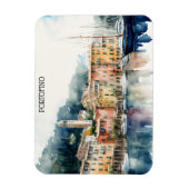 Stilvolle Portofino Italien Wasserfarben Malerei Magnet (Vertikal)