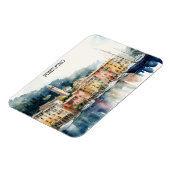 Stilvolle Portofino Italien Wasserfarben Malerei Magnet (Linke Seite)