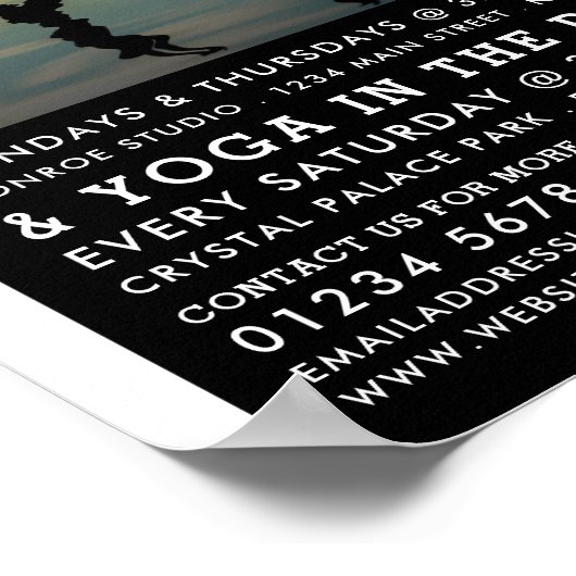 Stilvolle Portrait Reflection, Yoga Class Advert Poster (Ecke)