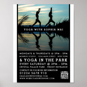 Stilvolle Portrait Reflection, Yoga Class Advert Poster