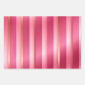 Stilvolle Posh Blush Pink und Gold gestreift Geschenkpapier Set (Vorderseite 2)