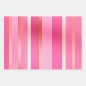 Stilvolle Posh Blush Pink und Gold gestreift Geschenkpapier Set (Vorderseite)