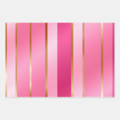 Stilvolle Posh Blush Pink und Gold gestreift Geschenkpapier Set (Vorderseite 3)