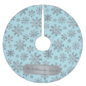 Stilvolle Powder Blu Weihnachten | Elegante Schnee Polyester Weihnachtsbaumdecke (Vorderseite)