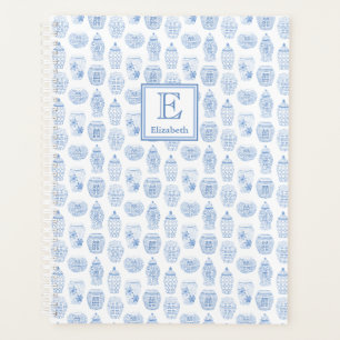 Stilvolle Präppy Blue and White Affirmations Planer