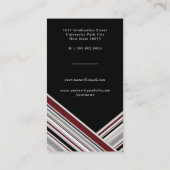 Stilvolle Preppy Brown Button Stripes Modernes Gra Telefonnummerkarte (Rückseite)