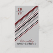 Stilvolle Preppy Brown Button Stripes Modernes Gra Telefonnummerkarte (Vorderseite)