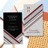 Stilvolle Preppy Brown Button Stripes Modernes Gra Telefonnummerkarte