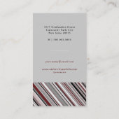 Stilvolle Preppy Brown Button Stripes Modernes Gra Telefonnummerkarte (Rückseite)