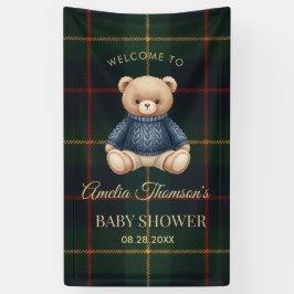 Stilvolle Preppy-Teddy-Bär-Baby-Party Banner