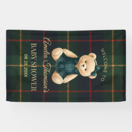 Stilvolle Preppy-Teddybär-Baby-Party Banner