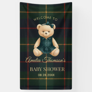 Stilvolle Preppy-Teddybär-Baby-Party Banner