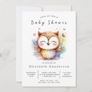 Stilvolle Printable Owl Baby Dusche Einladung