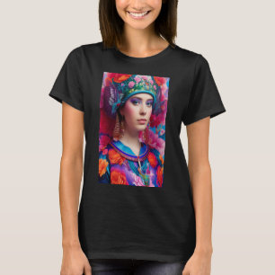 Stilvolle Prinzessin mit Blumenhut T-Shirt