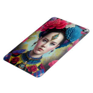 Stilvolle Prinzessin mit Tartan Outfit Magnet