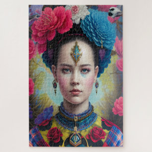 Stilvolle Prinzessin mit Tartan Outfit Puzzle