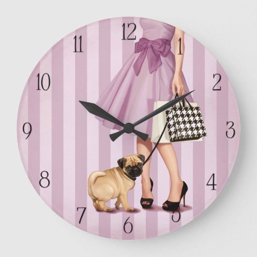 Stilvolle Promenade Große Wanduhr (Vorderseite)