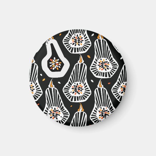 Stilvolle Pumpkins Saatgut: Nahtloses Design Magnet (Vorne)