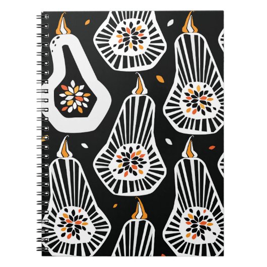 Stilvolle Pumpkins Saatgut: Nahtloses Design Notizblock (Vorderseite)