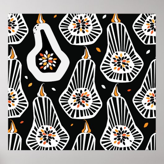 Stilvolle Pumpkins Saatgut: Nahtloses Design Poster (Vorne)