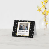 Stilvolle Punkte und Gold Frame Foto Vathers Day Karte (Gelbe Blume)
