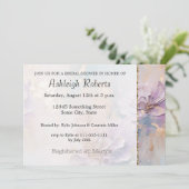 Stilvolle Puprle Floral Einladung (Stehend Vorderseite)