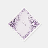 Stilvolle Purple Flowers Napkins Serviette (Ecke)