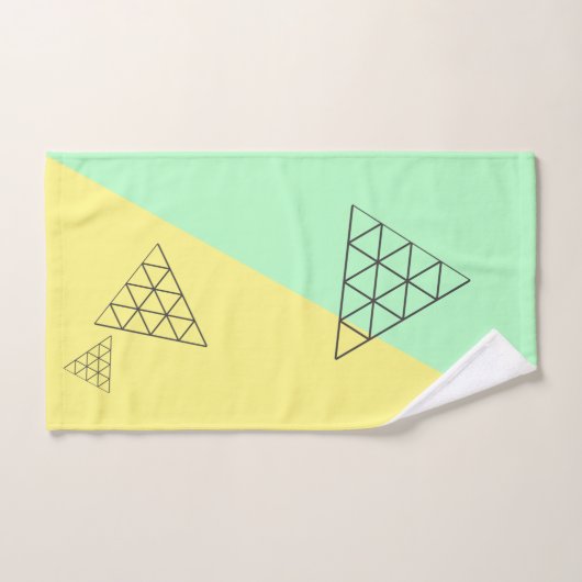 Stilvolle Pyramid Triangle Geometry Pastel Badhandtuch Set (Handtuch)