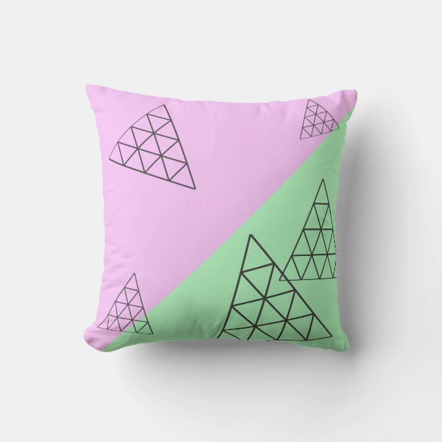 Stilvolle Pyramid Triangle Geometry Pastel Kissen (Vorderseite)