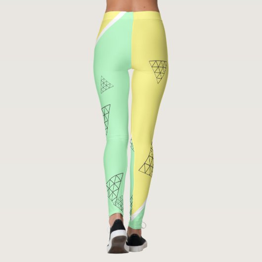 Stilvolle Pyramid Triangle Geometry Pastel Leggings (Rückseite)