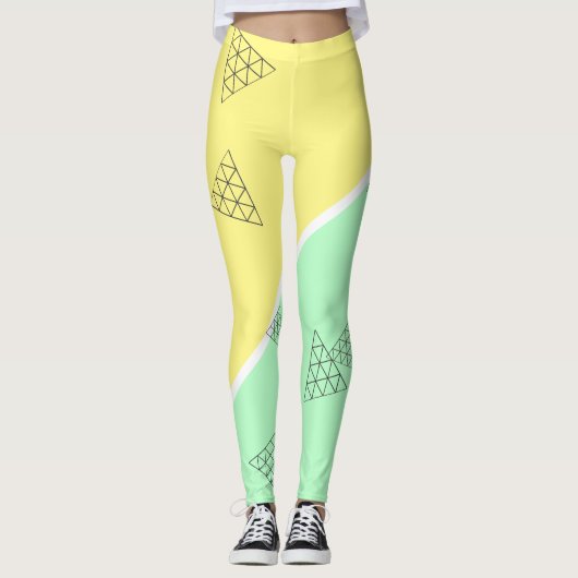 Stilvolle Pyramid Triangle Geometry Pastel Leggings (Vorderseite)