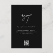 Stilvolle QR CODE Black Wedding Website RSVP Karte (Vorderseite)