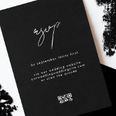Stilvolle QR CODE Black Wedding Website RSVP Karte