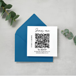 Stilvolle QR Code Wedding RSVP Card, Online-Antwor Begleitkarte