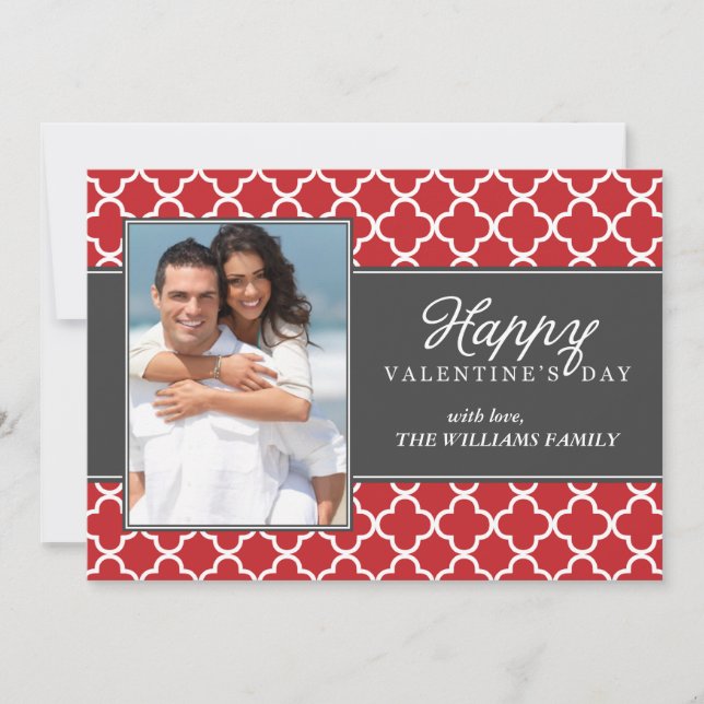 Stilvolle Quatrefolie Foto Valetines Day (Vorderseite)
