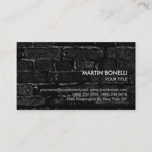 Stilvolle, raffinierte Wall Brick Business Card Visitenkarte (Vorderseite)