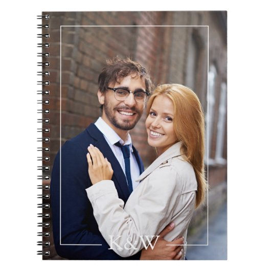 Stilvolle Rahmen Monogram Wedding Planner Notizblock (Vorderseite)