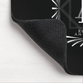 Stilvolle Rahmen Schwarz Monogram Mousepad (Ecke)