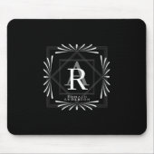 Stilvolle Rahmen Schwarz Monogram Mousepad (Vorne)